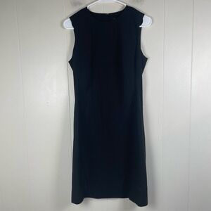 Theory Fitted Sheath Dress Black Wool Blend Sleeveless Size 2